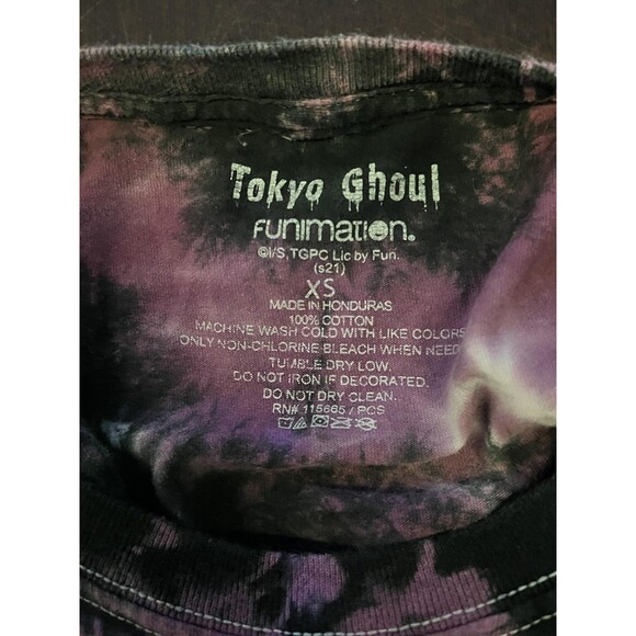 Tokyo Ghoul Shirt Mens XS Purple Black Mint Tie Dye Ken Kaneki Anime Graphic Tee - Picture 5 of 5